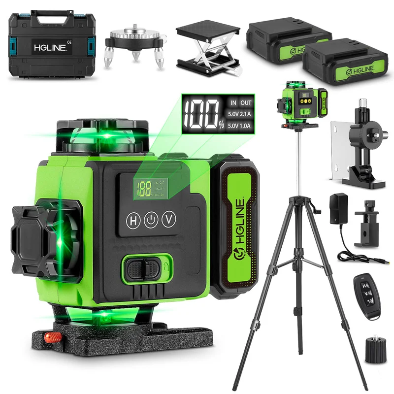 NewBeny 6551 Cordless 16 Lines Laser Level with Dual Battery & 1m Tripod & Plastic Case