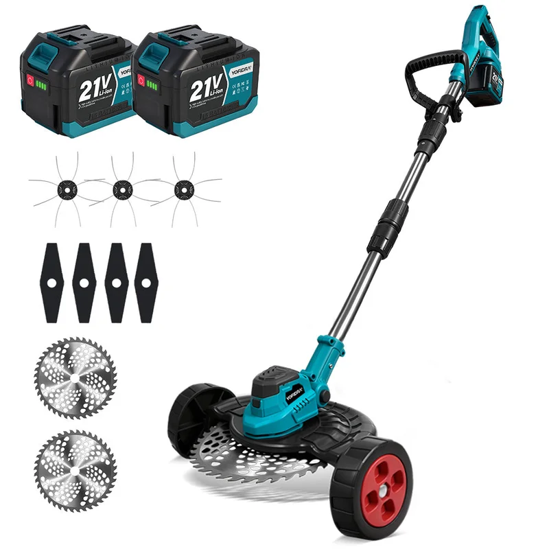 NewBeny 9 Inch Brushless Cordless Grass Trimmer Kit [2 batteries and a charger included]