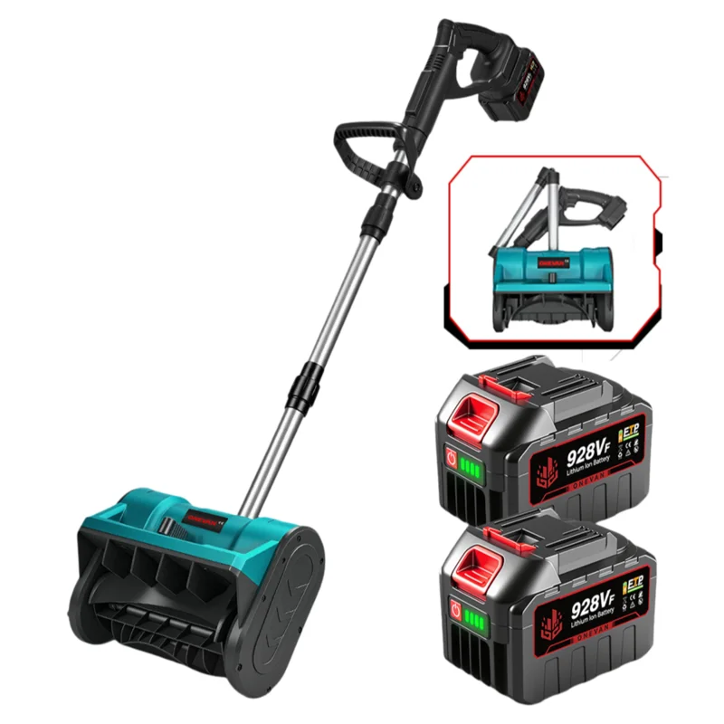 NewBeny Cordless Snow Shovel Handheld 30cm Wide, 15cm Deep Clearing [2 Batteries and a Charger Included]