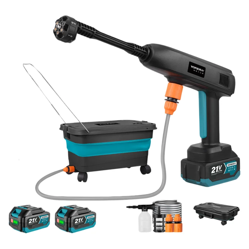 NewBeny Portable High Pressure Washer Kit with 22L Foldable Bucket Cordless, 80Bar Power for Car & Outdoor Cleaning