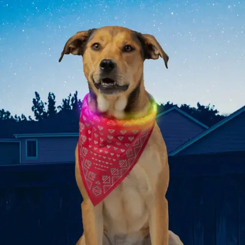 Nite Ize NiteHowl Bandana Rechargeable LED Safety Necklace - Disc-O Select Red