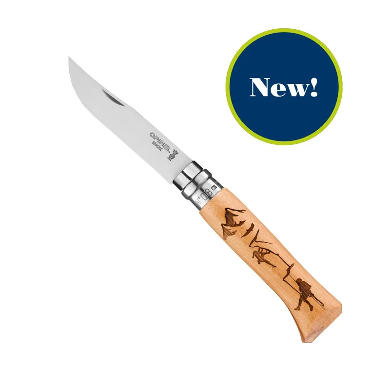 No.08 Engraved Handle Folding Knife - Alpine Adventures