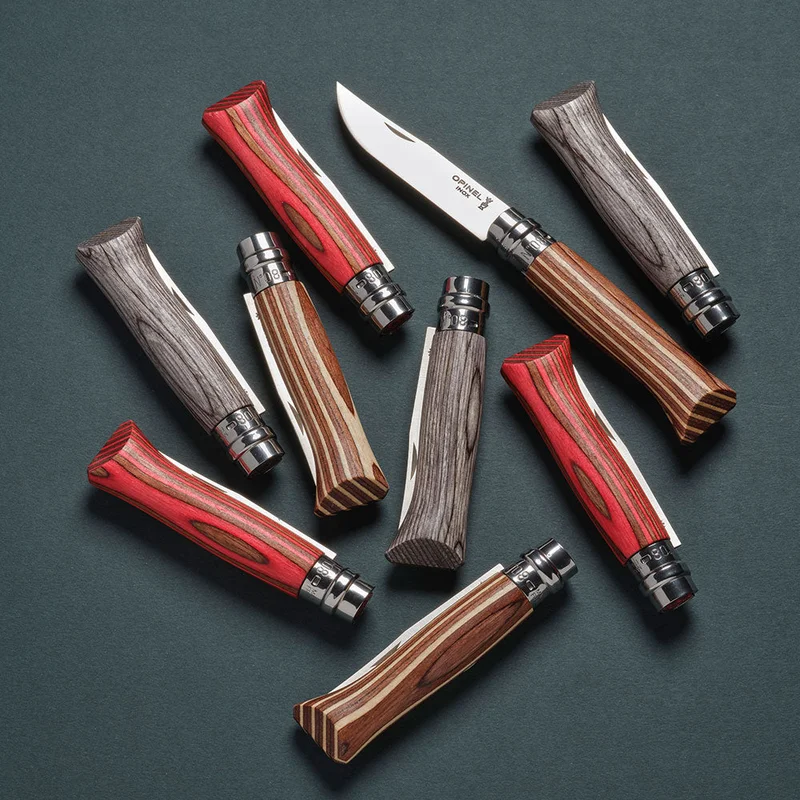 No.08 Laminated Birch Folding Knife Laminated Grey