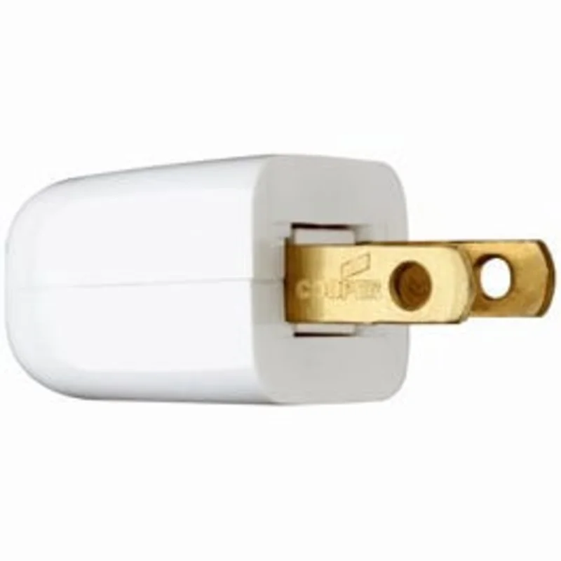 Non-Polarized Quick Plug, White, 6A, 125-Volt, 2-Pk.