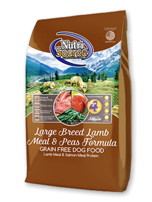 NutriSource Large Breed Lamb Meat & Peas Grain Free Formula Dog Food