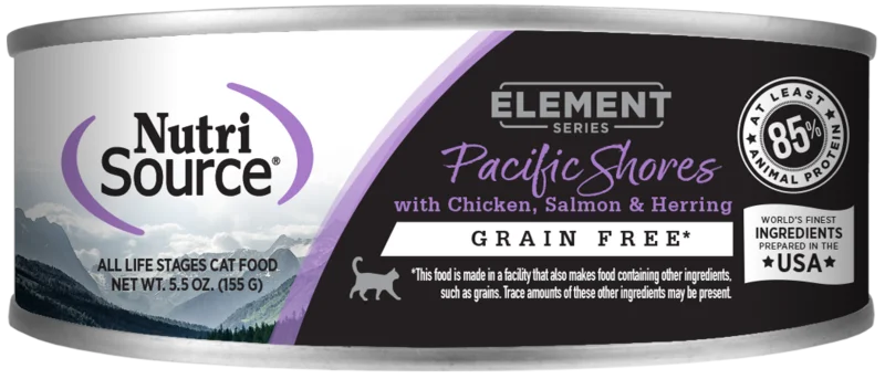 NutriSource Pacific Shores Grain Free Chicken, Salmon & Herring Blend Canned Cat Food