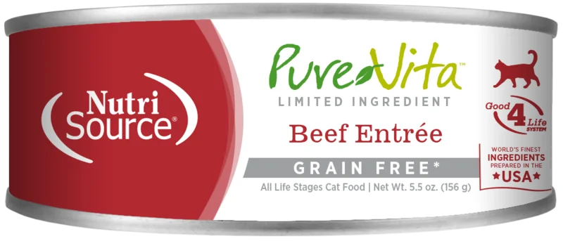 NutriSource PureVita Beef Entre Limited Ingredient Wet Cat Food