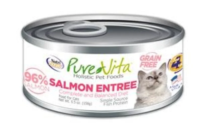 NutriSource PureVita Grain Free 96% Real Salmon Entree Canned Cat Food