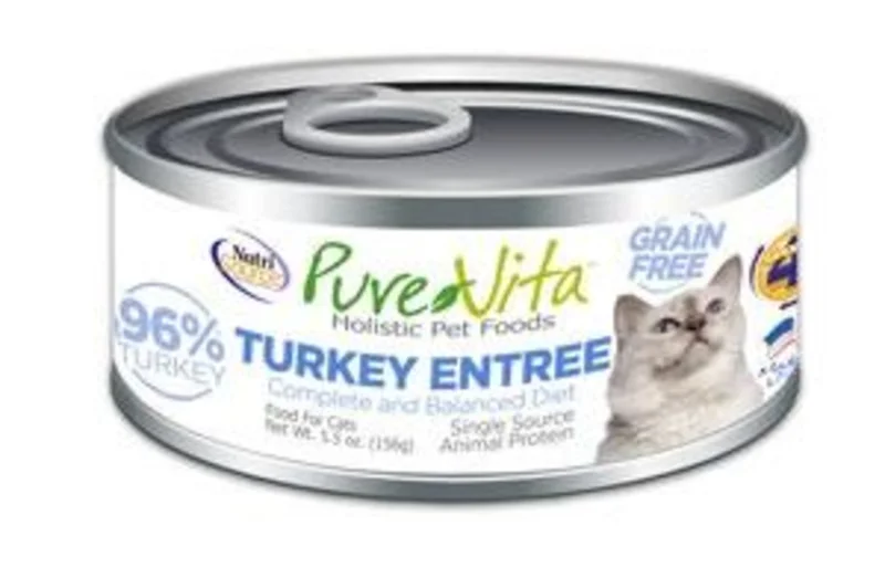 NutriSource PureVita Grain Free 96% Real Turkey Entree Canned Cat Food