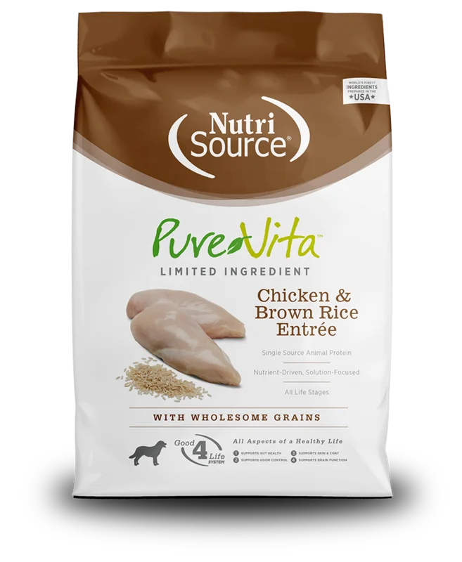 NutriSource PureVita Limited Ingredient Chicken & Brown Rice Entre Dog Food