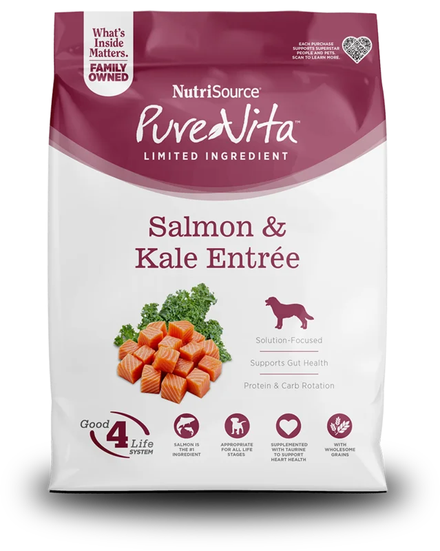 NutriSource PureVita Salmon & Kale Entre Limited Ingredient Dog Food