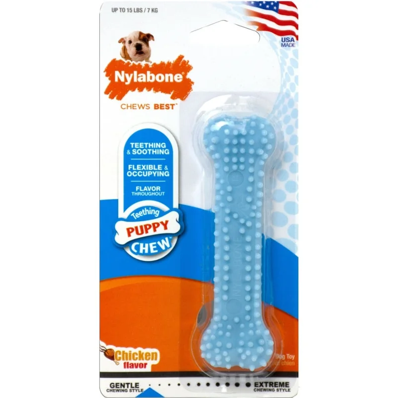 Nylabone Puppy Teething & Soothing Flexible Chew Toy Pink