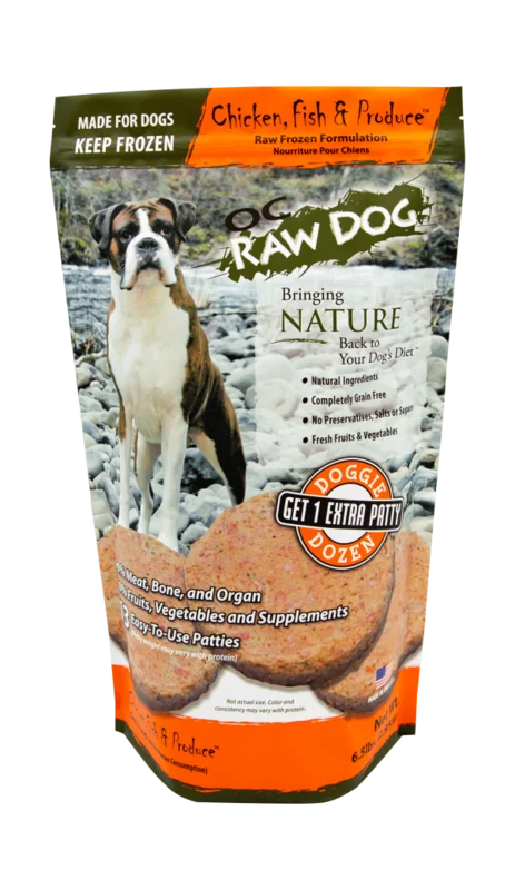 OC Raw Dog Frozen Chicken, Fish & Produce Patty