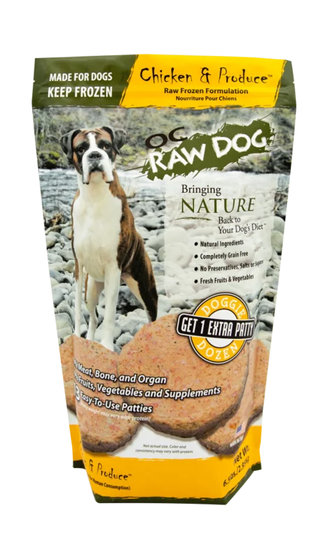 OC Raw Dog Frozen Chicken & Produce Patty