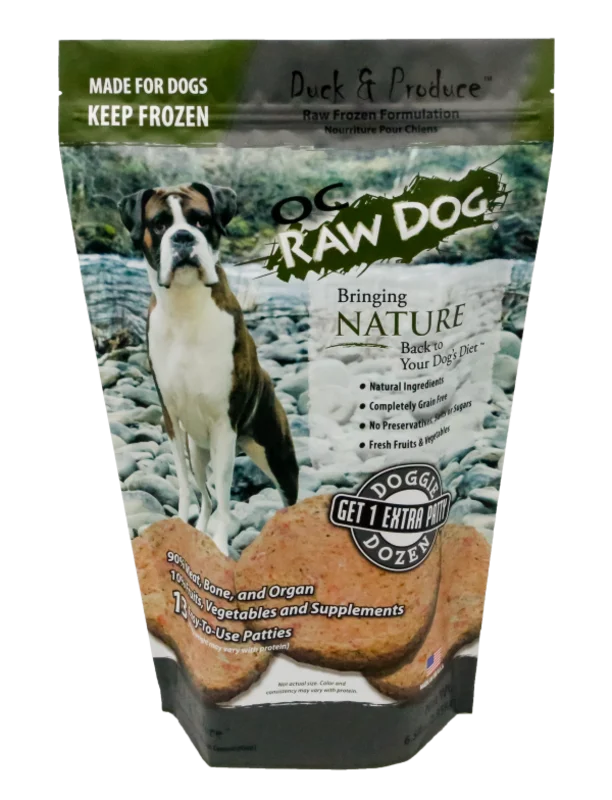 OC Raw Dog Frozen Duck & Produce Patty