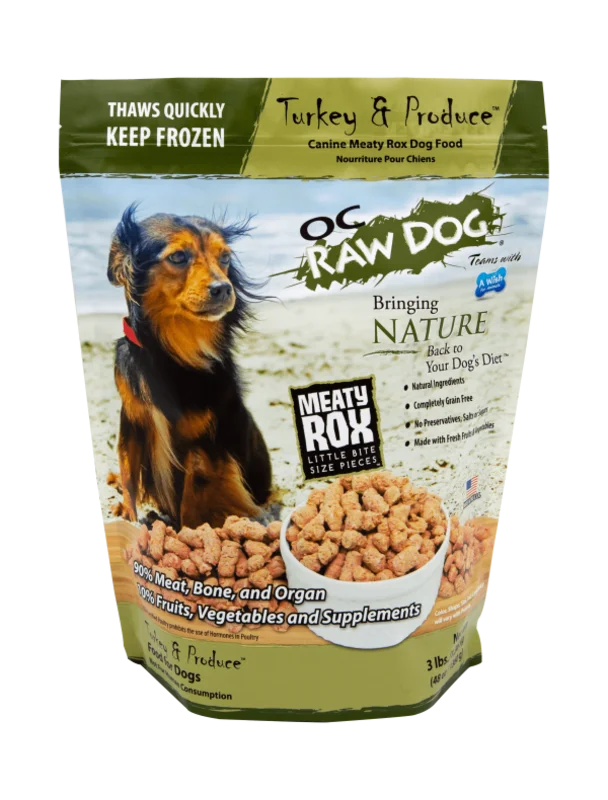 OC Raw Dog Frozen Turkey & Produce Meaty Rox