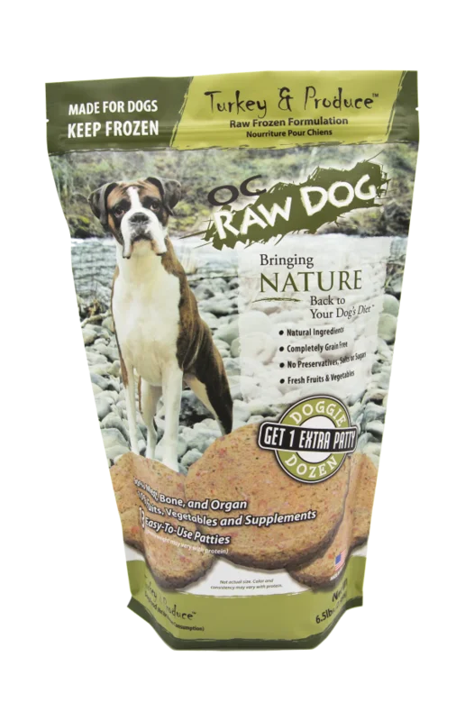 OC Raw Dog Frozen Turkey & Produce Patty