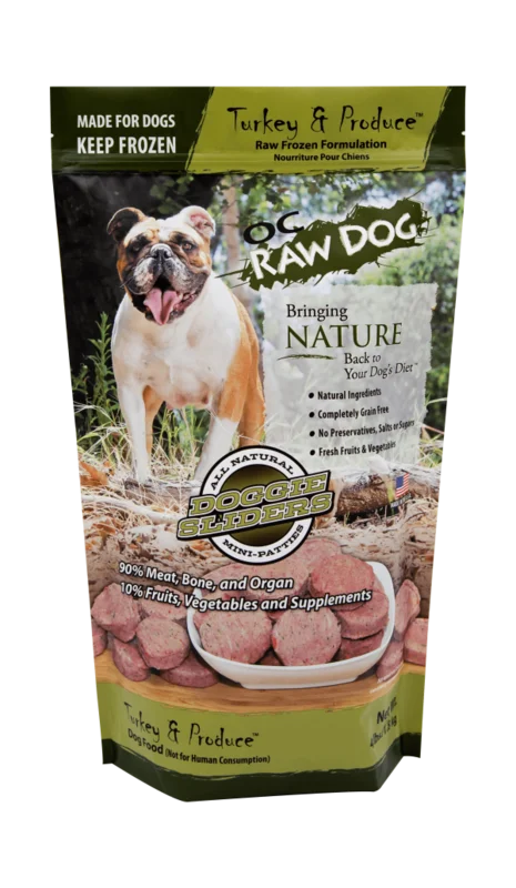 OC Raw Dog Frozen Turkey & Produce Sliders