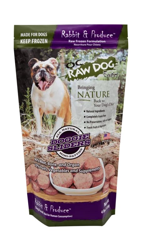 OC Raw Dog Rabbit Produce Sliders 4lb