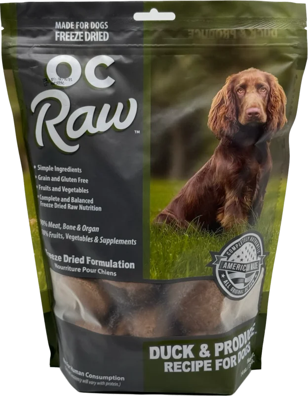 OC Raw Duck & PRODUCE Freeze Dried Sliders Recipe For Dogs
