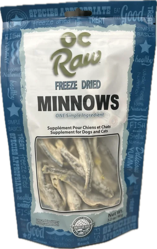 OC Raw Freeze Dried Minnows for Dogs and Cats Treat
