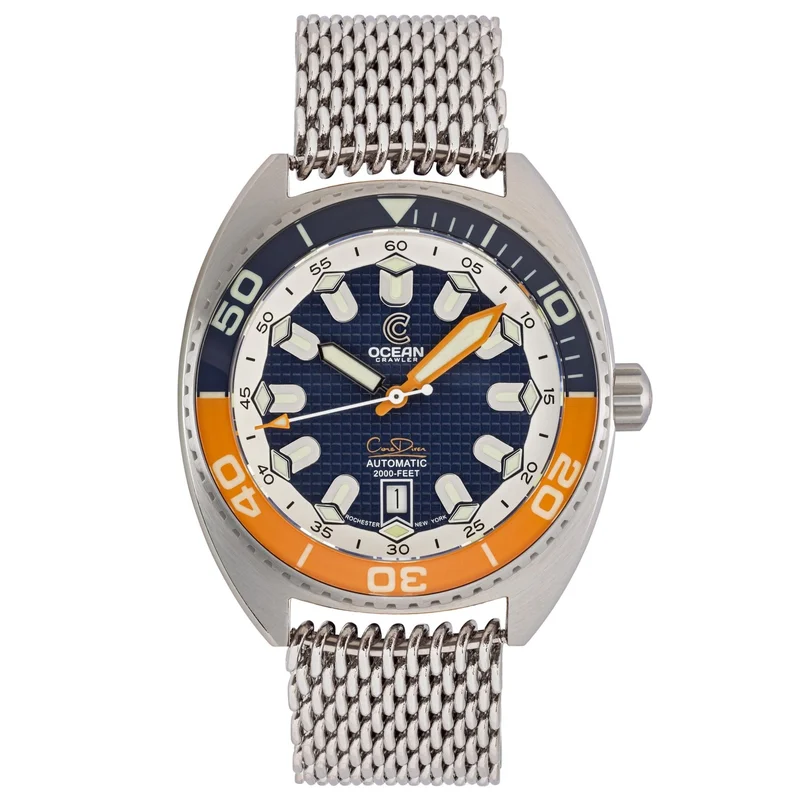 Ocean Crawler Core Diver V4 - Blue/Orange Bezel