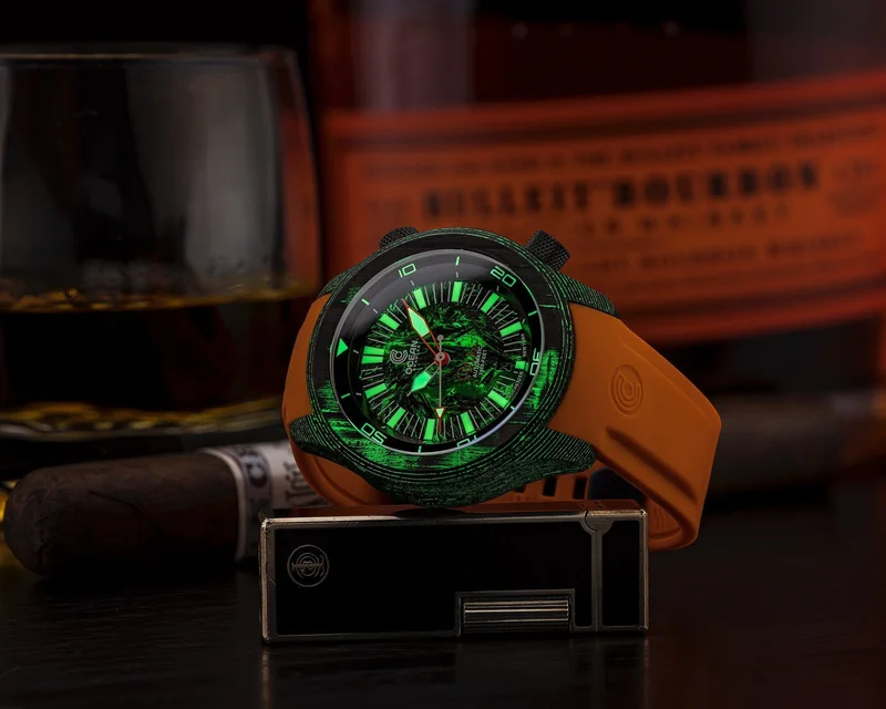 Ocean Crawler Lumed Carbon Fiber Prototype - Lumed Carbon Dial