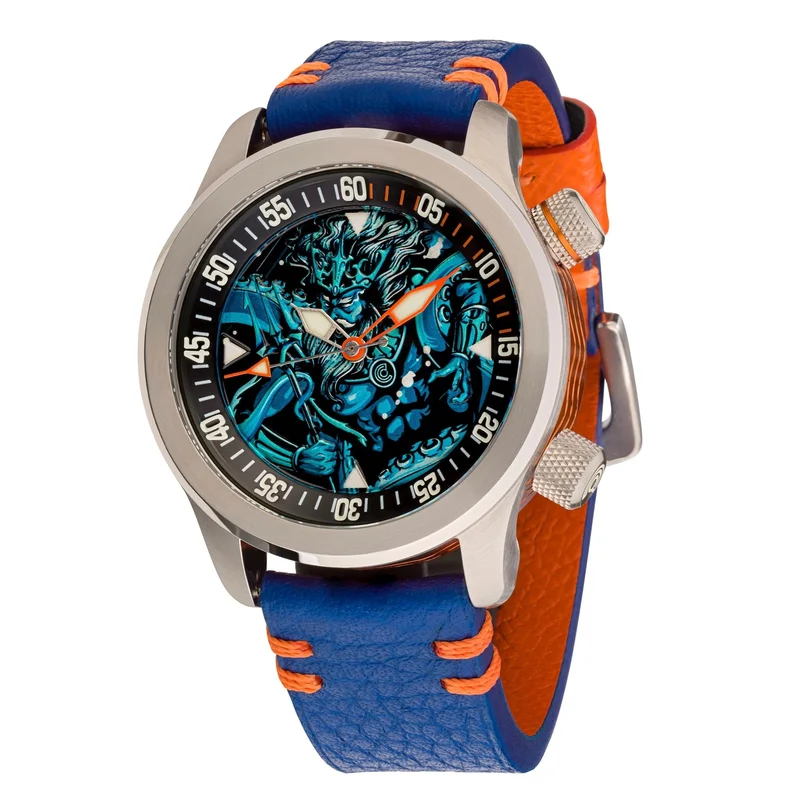 Ocean Crawler Neptune Mythic 2023 - Blue Strap/Orange Case Ring