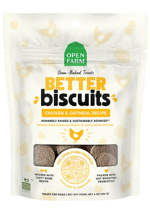 Open Farm Better Biscuits Chicken & Oatmeal Recipe Dog Treats