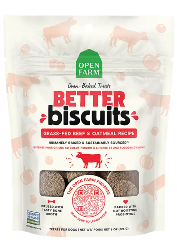 Open Farm Better Biscuits Grass-Fed Beef & Oatmeal Recipe Dog Treats