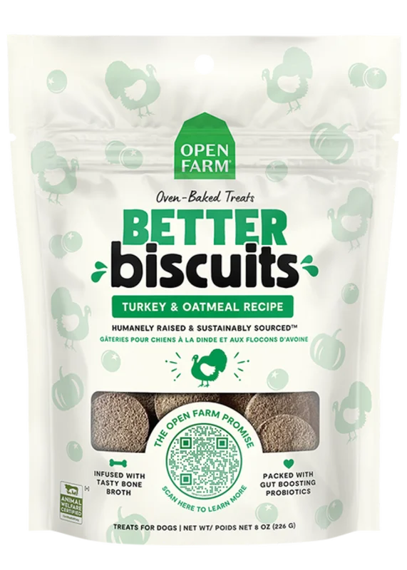 Open Farm Better Biscuits Turkey & Oatmeal Recipe Dog Treats