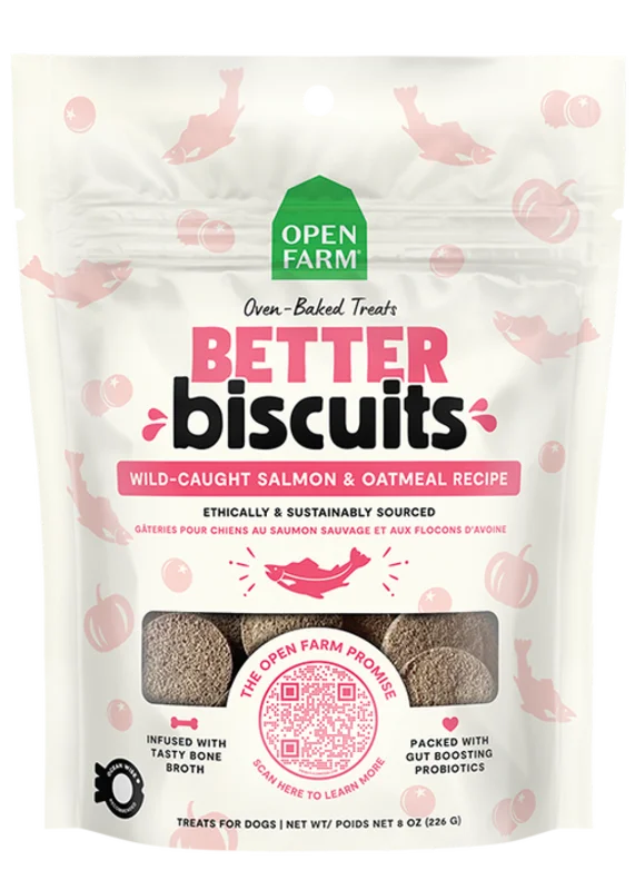 Open Farm Better Biscuits Wild-Caught Salmon & Oatmeal Recipe Dog Treats