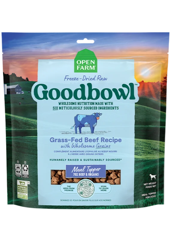 Open Farm Goodbowl Grass-Fed Beef Recipe Freeze Dried Raw Topper for Dogs