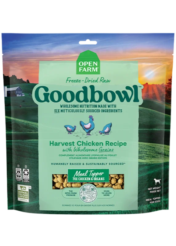Open Farm Goodbowl Harvest Chicken Recipe Freeze Dried Raw Topper for Dogs