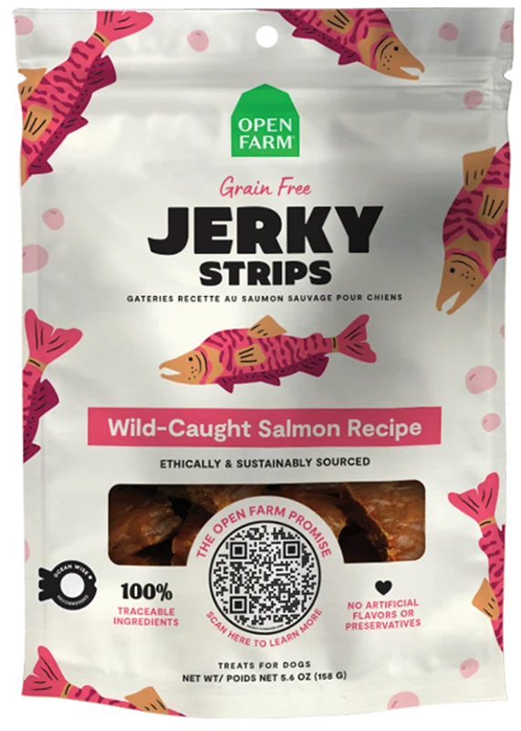 Open Farm Grain-Free Wild-Caught Salmon Jerky Strips