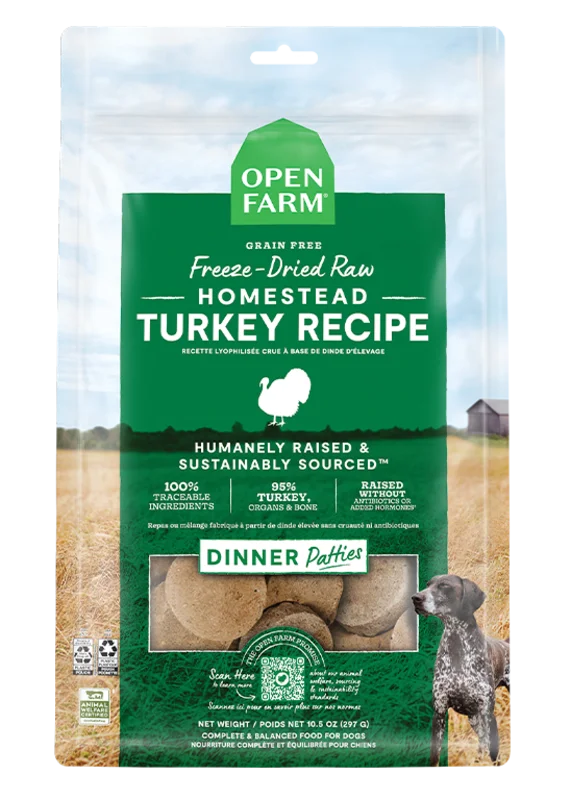 Open Farm Homestead Turkey Freeze Dried Raw Patties for Dogs