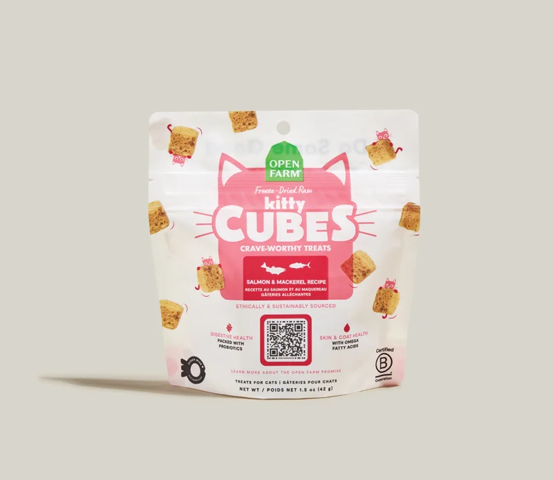 Open Farm Salmon & Mackerel Kitty Cube Treats for Cats