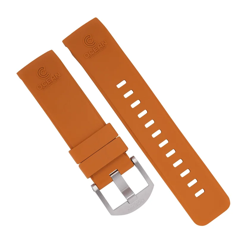 Orange Fitted Rubber Strap for Core Diver - SS Buckle - 22mm