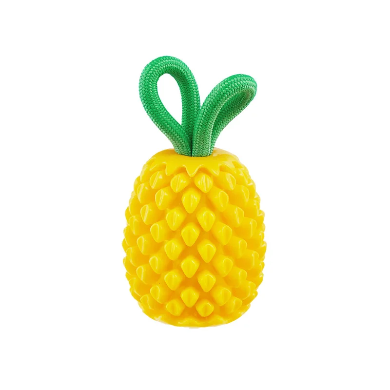 Outward Hound Dental Pineapple Dental Chew Toy and Interactive Treat Stuffer for Dogs Yellow
