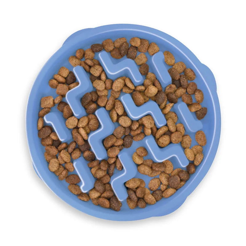 Outward Hound Fun Feeder Slo Bowl, Slow Feeder Dog Bowl Blue