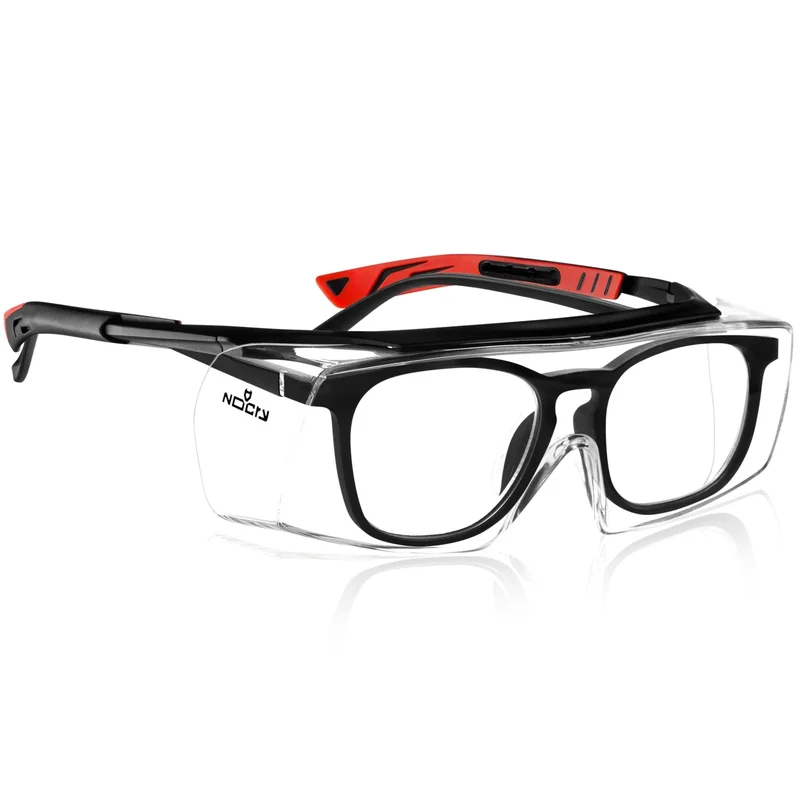 OverSpecs+ Premium Over-Glasses Safety Glasses Black & Red