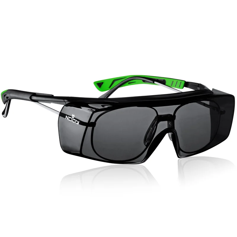 OverSpecs+ Tinted Over-Glasses Safety Sunglasses Black & Green