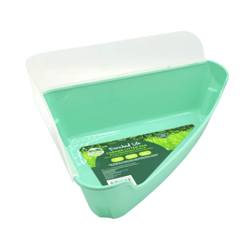 Oxbow Animal Health Enriched Life - Corner Litter Pan with Removable Shield