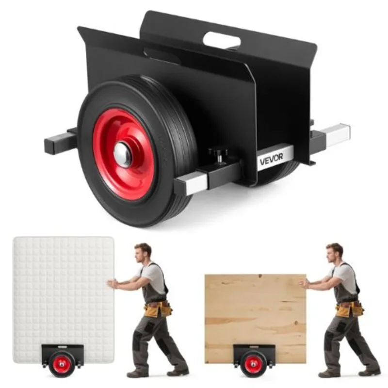 Panel Dolly Drywall Mover with 10 Inch Rubber Wheels Fits Different Terrain Adjustable Clamp Panel Cart for Steel Panels