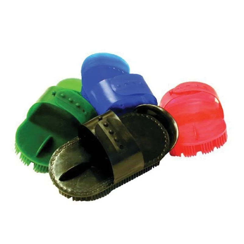 Partrade Plastic Curry Comb With Strap RED