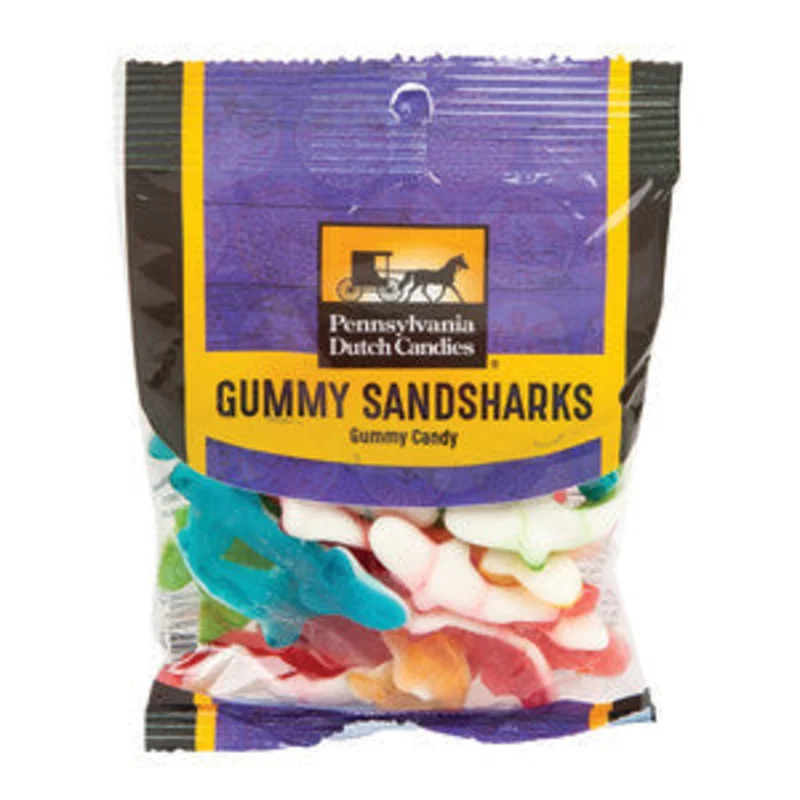 Pennsylvania Dutch Candies Clear Window Bag Gummy Sharks Peg
