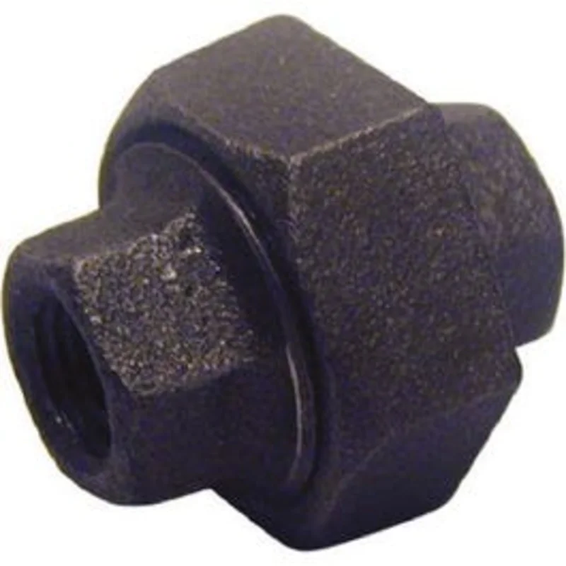 Pipe Fitting, Black Union, Brass/Iron, 3/8-In.