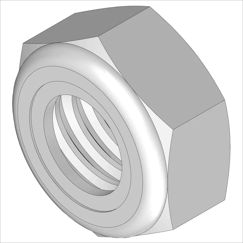 PN 1307/100 - LNUT, HX, 5/16-18, THIN, SS