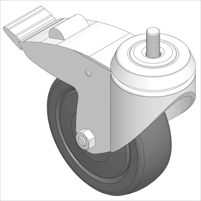 PN 6017 - CASTER 4" W/KIK BRAKE