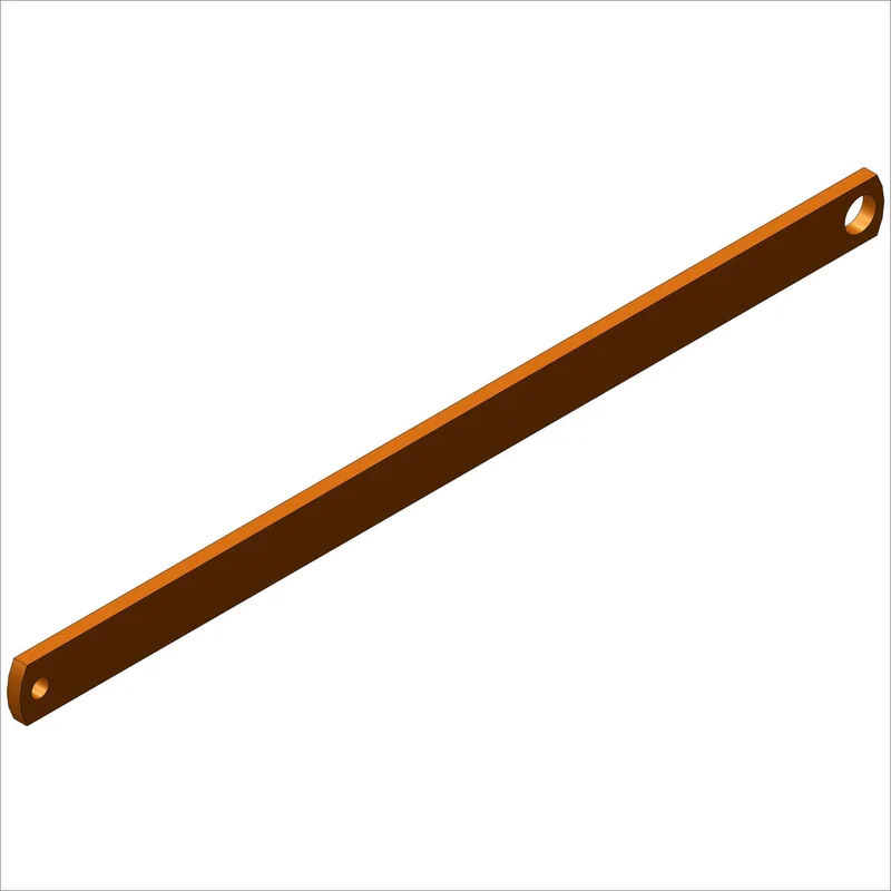 PN H29017 - BRACE, AL, .75X.19, @12.4" ORANGE ANODIZE